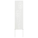 Garden Privacy Screen White 32 x 140 cm Cold-rolled steel 876211