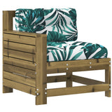 Garden Armrest Sofa with Cushion Impregnated Wood Pine 844924