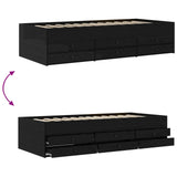 Bed Frame with Storage Black Oak 80 x 200 cm Engineered Wood 3429651