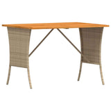 Garden Table with Acacia Wood Top Beige 105x75x72 cm Poly Rattan 4104140