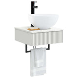 Wall-Mounted Wash Basin White 40 x 41 x 40.5 cm Engineered Wood 890178
