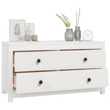 Side Cabinet White 100x40x54 cm Solid Wood Pine 821775