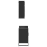 ZNTS 2 Piece Bathroom Furniture Set Black Engineered Wood 3300885