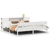 Bookcase Bed without Mattress White 200x200 cm Solid Wood Pine 3321783