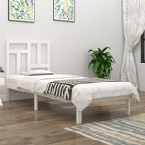 Bed Frame without Mattress White 90x190 cm Single Solid Wood Pine 3104509