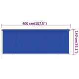 Outdoor Roller Blind 400x140 cm Blue HDPE 312847