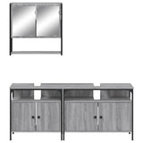 3 Piece Bathroom Furniture Set Grey Sonoma Engineered Wood 3214668