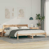 Bed Frame with Headboard Brown 200 x 200 cm Solid Pine Wood 3385742