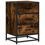 ZNTS Bedside Cabinet Smoked Oak 40x34.5x60 cm Engineered Wood and Metal 848721