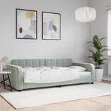Day Bed without Mattress Light Grey 90x190 cm Velvet 354074