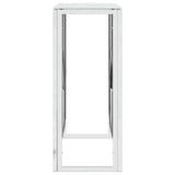 Console Table 70x30x70 cm Stainless Steel and Glass 350033