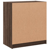 Side Cabinet with Glass Doors Brown Oak 68x37x75.5 cm 836384