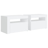 ZNTS Bedside Cabinets 2 pcs with LEDs White 60x35x40 cm 3080734