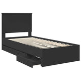 Bed Frame with Drawer Black 90 x 200 cm Engineer Wood 3411153