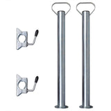 Trailer Jack Wheel 60 mm with 2 Support Tubes and 2 Split Clamps 3214423