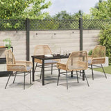 Garden Dining Set with Cushion 5 pcs Brown Poly Rattan 3380878