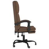 Massage Reclining Office Chair Brown Fabric 349674
