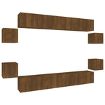 ZNTS 8 Piece TV Cabinet Set Brown Oak Engineered Wood 3114229