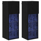 Wall-mounted TV Cabinets 2 pcs Black Oak 30.5 x 30 x 90 cm 882953