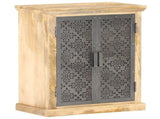 Sideboard with Steel Doors 60x35x75 cm Solid Mango Wood 289094