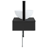 Wall-Mounted Wash Basin Black 40 x 35 x 39 cm Engineered Wood 890169
