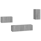4 Piece TV Cabinet Set Grey Sonoma Engineered Wood 3120261