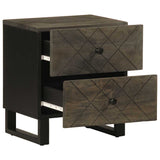 ZNTS Bedside Cabinets 2 pcs Black 40x33x46 cm Solid Wood Mango 4017683