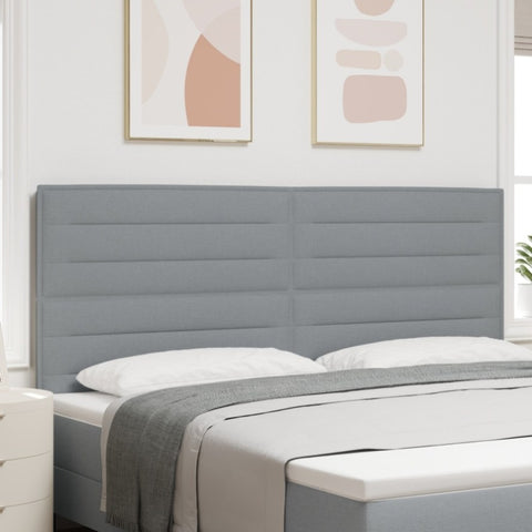 ZNTS LED Headboard Lines Design Light Grey 200 cm Fabric 3338307