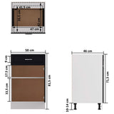 Drawer Bottom Cabinet Black Engineered wood 50 x 46 x 81.5 cm 801221