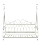 Swing Bench Steel 112 x 60 x 126.5 cm Antique White 42038695