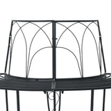 Tree Bench 4-Seater 160 x 80 x 89 cm Steel Black Half-round 42029516