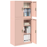 Storage Cabinet 2 pcs Pink 80 x 40 x 175 cm Steel Lockable 3438736
