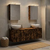Bathroom Cabinet Set 5 pcs Smoked Oak Engineered Wood 3406475