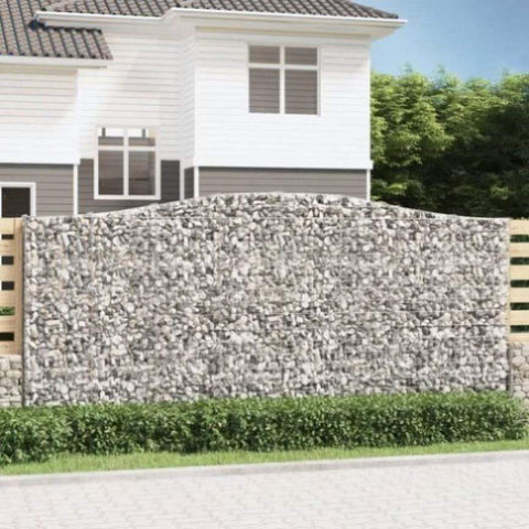 Arched Gabion Basket 400x30x180/200 cm Galvanised Iron 153409
