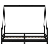 Kids Bed Frame Black 80x160 cm Solid Wood Pine 834491