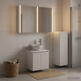 Bathroom Furniture Set 4 pcs White Engineered Wood and Glass 3407423