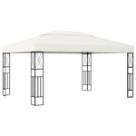 ZNTS Gazebo with LED String Lights 3x4 m Cream Fabric 3070328