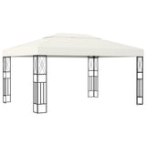 ZNTS Gazebo with LED String Lights 3x4 m Cream Fabric 3070328