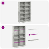 CD Cabinet Concrete Grey 65 x 23.5 x 97.5 cm Engineered Wood 8012680