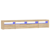 TV Cabinet with LED Lights Sonoma Oak 240x35x40 cm 3152724