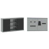 Work Cabinet Set 6 pcs Black Steel and Engineered Wood 3321418