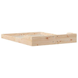 Bed Frame Brown 135 x 190 cm Solid Pine Wood 873322