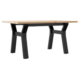 Coffee Table Y-Frame 80x50x40 cm Solid Wood Pine and Steel 3282706