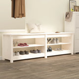 Shoe Bench White 160x36.5x50 cm Solid Wood Pine 821725