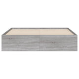 Bed Frame with Drawers without Mattress Grey Sonoma 140x190 cm 3207306