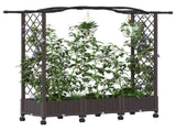Raised Bed with Trellis and Wheels Brown 169 x 40 x 129 cm PP 3423096