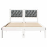 Bed Frame Light Grey 135 x 190 cm Solid Pine Wood 878203
