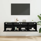TV Wall Cabinets Wall-mounted 2 pcs Black Oak 60 x 30 x 30 cm 882927