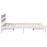 Bed Frame with Headboard White 140 x 190 cm Solid Pine wood 872171