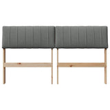Upholstered Headboard Dark Grey 140 cm Solid Pine Wood 879230